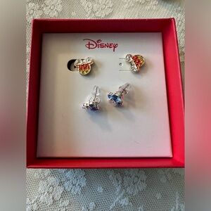Mickey Mouse Earrings Gold Tone & Silver Tone pre owned you get both pairs
